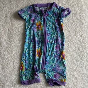 real bamboo onesie with aquatic print
